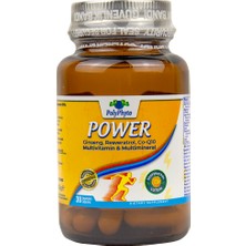 PolyPhyto Power - Ginseng, Resveratrol, CO-Q10 30 Bitkisel Kapsül