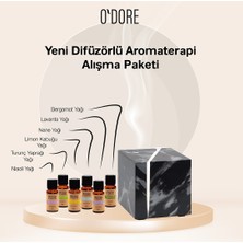 O'Dore Aromaterapi Alışma Seti - Siyah O'dore Aromaterapi Mermer Desenli Difüzörlü