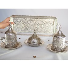 Osmanlı Motifli 2'li Türk Kahve Seti Tepsili