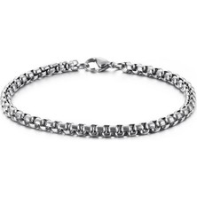 Chavin 4 Mm. 21 Cm. Gri Çelik Erkek Bileklik ER33-4