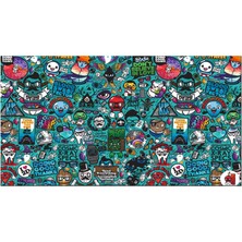 Beam Dijital Doodle Blue xl 70x40 cm 3mm Oyuncu Gaming Mouse Pad