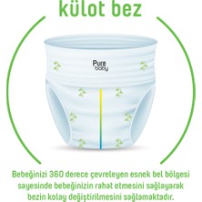 Pure Baby Organik Bambu Özlü Külot Bez Tekli Paket 5 Numara Junior 40 Adet