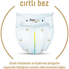 Pure Baby Organik Pamuklu Cırtlı Bez 3'lü Paket 4 Numara Maxi 144 Adet