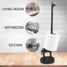 Kağıt Havlu Tutucu Ücretsiz Ayakta Tuvalet Kağıdı Tutucu Dökme Demir Zürafa Kağıt Tutucu Çok Yönlü Dekoratif Banyo Tuvalet Kağıdı | Kağıt Tutucu (Siyah)
