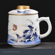 Seramik Whiteware Çay Kupası Seramik Çay Ayrımı Koyun Yağ Yeşim Kemer Filtre Ofis Kupası Çay Kupası Seramik Handpainted Teacups | Teacups(Yurt Dışından)