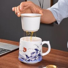 Seramik Whiteware Çay Kupası Seramik Çay Ayrımı Koyun Yağ Yeşim Kemer Filtre Ofis Kupası Çay Kupası Seramik Handpainted Teacups | Teacups(Yurt Dışından)