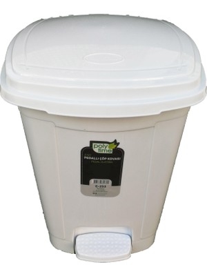 Sska Polytime Pedallı Basmalı Çöp Kutusu Kovası / Çıkarılabilir Iç Kovalı / Beyaz / 32 Litre / 47X35X35 Cm.