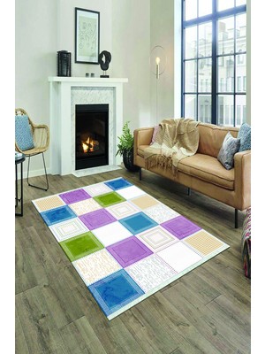 Napoli Home Dijital Baskılı Kaymaz Taban Yıkanabilir Salon Halısı Mutfak Halısı ve Yolluk NH-HY-1173