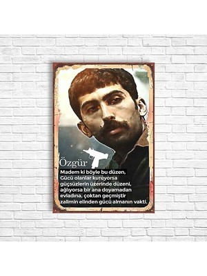 Trend Poster Özgür Sıfır Bir Retro Ahşap Poster