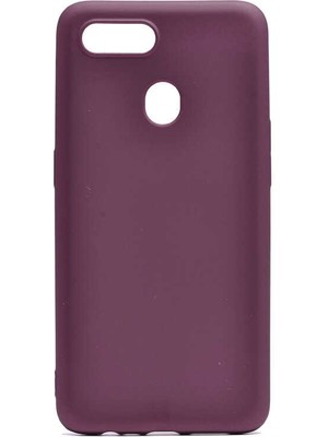 Oppo Ax7 Kılıf Silikon Yumuşak Dokulu Premium- Mürdüm