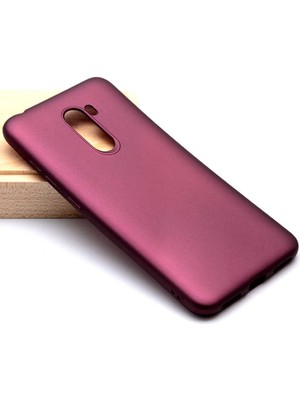 Xiaomi Poco F1 Kılıf Silikon Yumuşak Dokulu Premium- Mürdüm