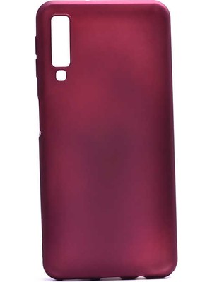 Galaxy A7 2018 Kılıf Silikon Yumuşak Dokulu Premium- Mürdüm