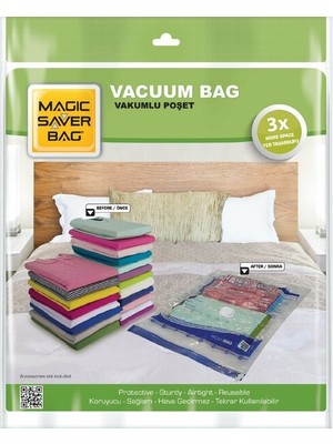 Magic Saver Bag 3 Lü  Magic Save Vakumlu Poşet Hurç Ebat 100X130