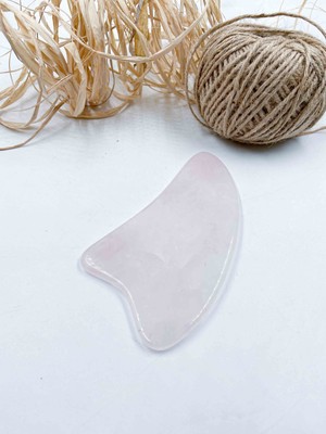 Mucize Taş Pembe Kuvars Taşı Doğaltaş Gua Sha Yüz Masaj Aleti
