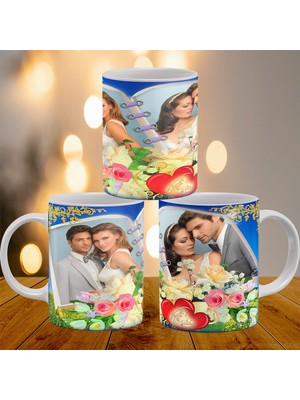 Remonz Kişiye Özel Nişan Defteri Resim Baskılı Sevgiliye Hediyelik Porselen Kupa