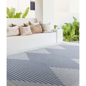 Fresco Ekru Lacivert İskandinav Jüt Yıkanabilir Halı Kilim Balkon Teras Salon Koridor Halısı 22835A
