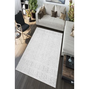 Cappio Halı Beyaz Etnik Desenli Halı (Makinada Yıkanabilir Kaymaz Dot Taban) - CP1338