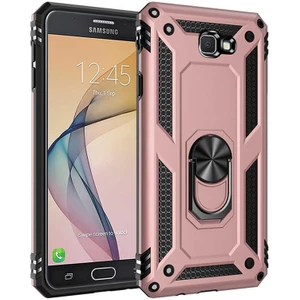 Galaxy J7 Prime Kılıf Tank Yüzüklü Yüksek Korumalı Silikon - Rose Gold
