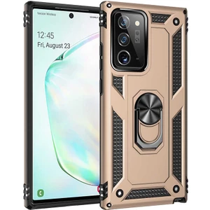 Galaxy Note 20 Ultra Kılıf Tank Yüzüklü Yüksek Korumalı Silikon - Gold