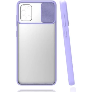 Galaxy A31 Kılıf Lens Sürgülü Kamera Korumalı Silikon - Lila
