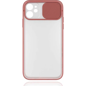 Apple iPhone 11 Kılıf Lens Sürgülü Kamera Korumalı Silikon - Pembe Açık