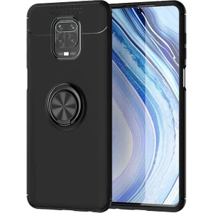 Xiaomi Redmi Note 9s Kılıf Yüzüklü Silikon Range - Siyah