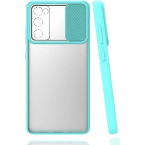 Galaxy S20 Fe Kılıf Lens Sürgülü Kamera Korumalı Silikon - Turkuaz