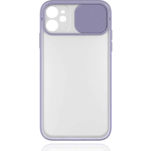 Apple iPhone 11 Kılıf Lens Sürgülü Kamera Korumalı Silikon - Lila