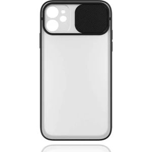 Apple iPhone 11 Kılıf Lens Sürgülü Kamera Korumalı Silikon - Siyah