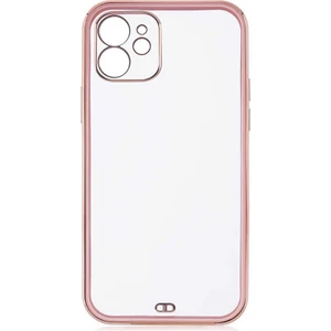 Apple iPhone 12 Kılıf Parlak Detaylı Kamera Korumalı Silikon - Pembe