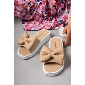 Kadın Fiyonk Detaylı Günlük Terlik PPL.4040 Ten