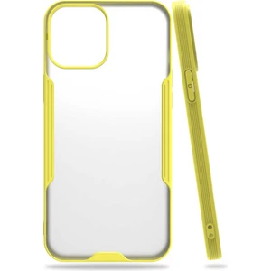 Apple iPhone 12 Pro Max Kılıf Arkası Mat Kamera Korumalı Silikon - Sarı