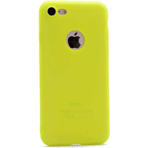 Apple iPhone 7 Kılıf Silikon Yumuşak Dokulu Premium- Sarı