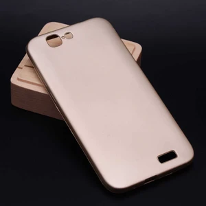 Huawei Ascend G7 Kılıf Silikon Yumuşak Dokulu Premium- Gold