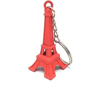 Dünyadan Hediyeler Paris Eyfel Kulesi 3D Metal Anahtarlık Kırmızı