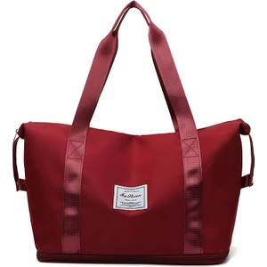 Büyük Kapasiteli Çift Katmanlı Kadın Seyahat Çantası - Kırmızı  (Yurt Dışından)
