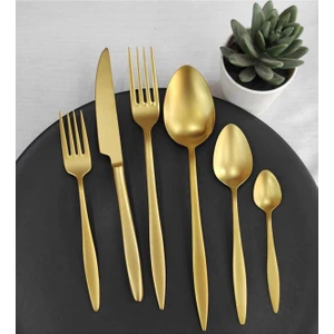 Dmr Life Yakut Mat Gold Çatal Kaşık Bıçak Seti 18 Parça 6 Kişilik