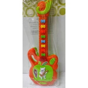Can-Em Oyuncak Oyuncak Gitar Pilli Sesli Işıklı Müzikli Eğitici Oyuncak Müzik Aleti