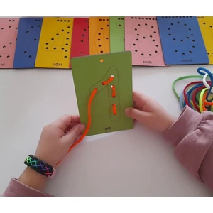 Montessori Ipli Ip Geçirmeli Eğitici Eğlenceli Ince Motor Beceri Temelli Ahşap Rakam Seti Montessori