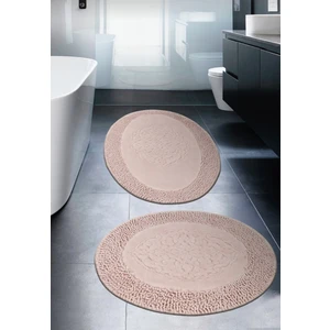 Madame Clean Tiffany Oval 2'li Pamuklu Klozet Takımı Pudra Banyo Paspas Seti