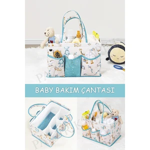 Pazar Kapısı Baby Bebek Bakım Çantası Çok Gözlü Organizer Mavi