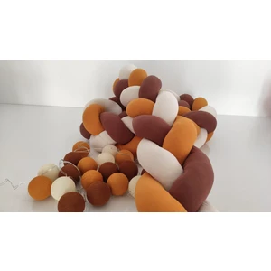 Meleğin Işıklı Topları 190 cm 3'lü Örgü Koruma / Beşik - Yatak Koruyucu
