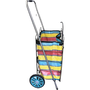 Sarı Pazar Arabası Çantası 33x24x60 cm Boyutlarıyla 40 kg Taşıma Kapasitesi