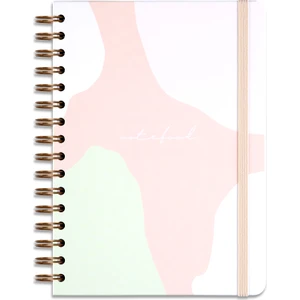 Matt Notebook A5 15X21 cm Spiralli Lastikli Kareli Tarihsiz Not Defteri Soyut