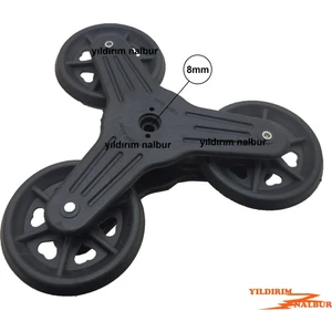Reis Home Merdiven Çıkan 3 Tekerlekli Pazar Araba Tekerleği Sağlam Sert Plastik Siyah 21 cm 1 Adet