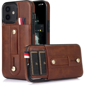 Szykd iPhone 11 Için Cüzdan Tasarımlı Deri Telefon Kılıfı - Kahverengi (Yurt Dışından)