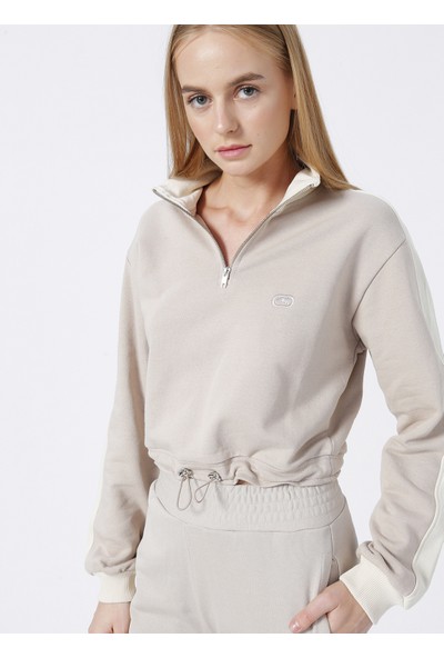 Ecko Unlimited Dik Yaka Taş Kadın Sweatshirt 121020024 Taş Sweatshirt