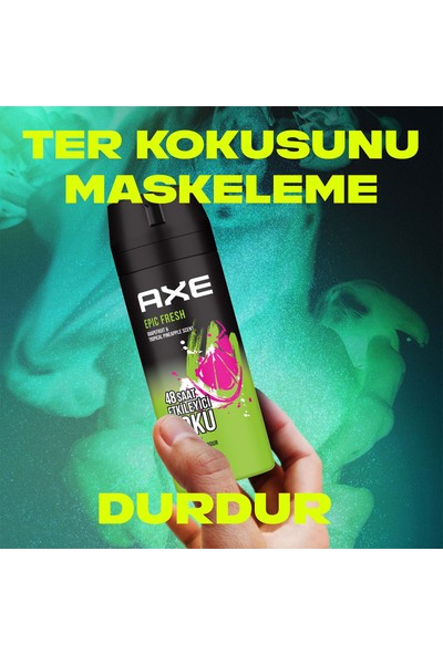 Axe Erkek Deodorant & Bodyspray Epic Fresh 48 Saat Etkileyici Koku 150 ml X3 Adet