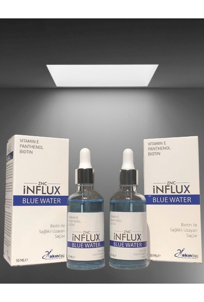 Znc Influx Blue Water Mavi Su Biotin Panthenol Vitamin E Saç Bakım Serumu 2 x 50 ml