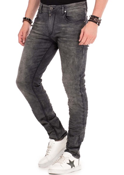 CD374 Eskimiş Slim Fit Siyah Erkek Kot Pantolon